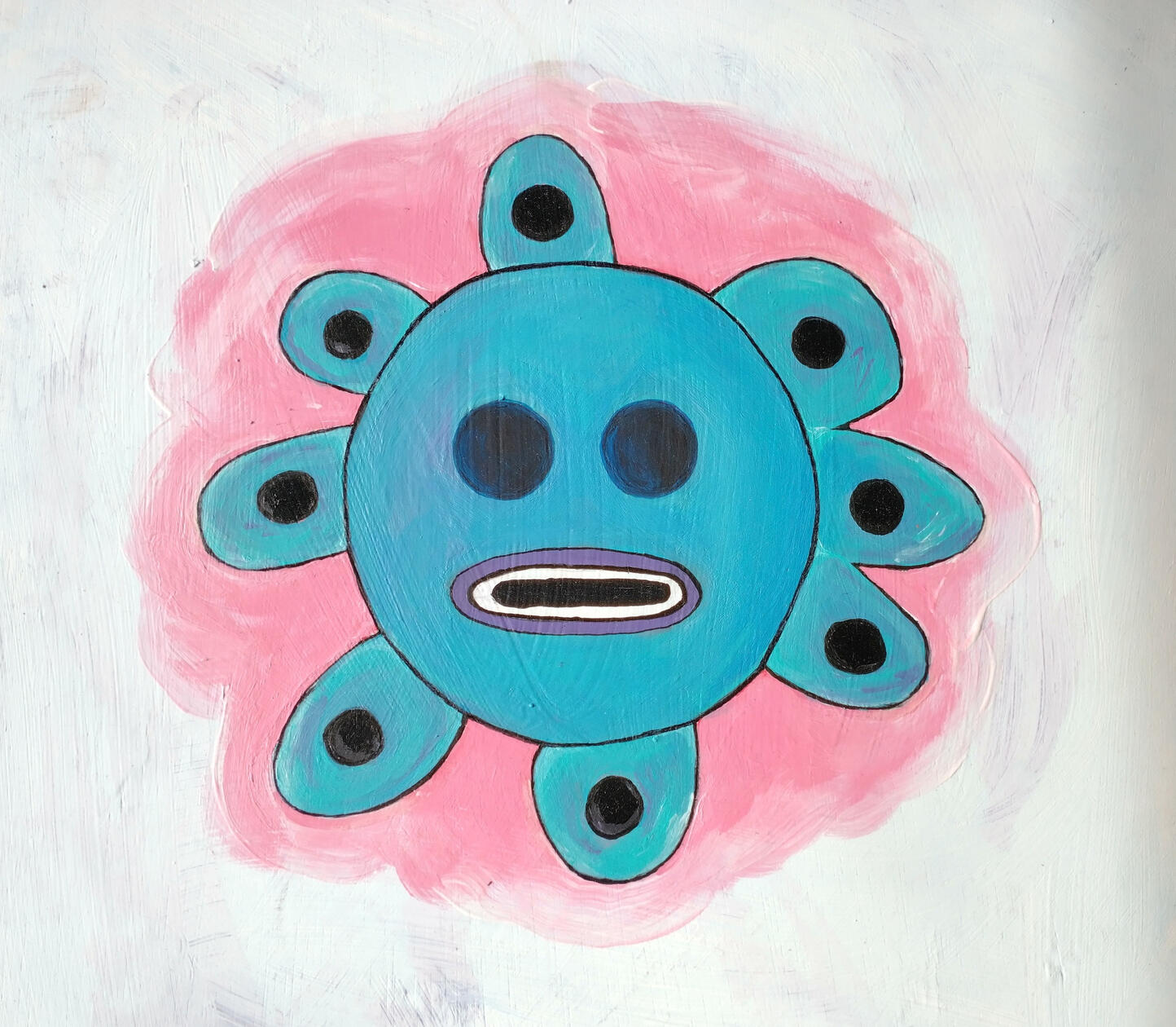 Yocahu - acrylic paint on wood panel